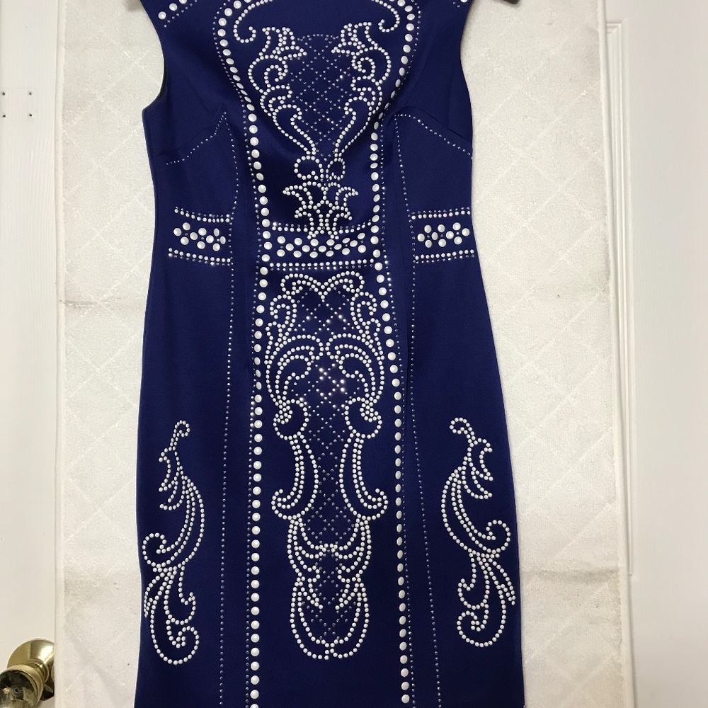 ALEXI ADMOR  Beads Shift Dress/ Size XS/ Blue - Pre old